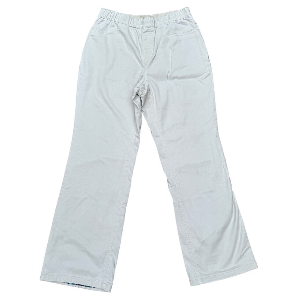 L.L. Bean Straight Jeans Flannel Lined Classic Fit‎ Denim Winter White Cream 6